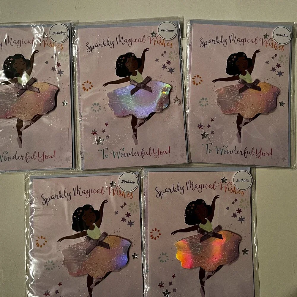 Birthday Cards for Kids - Ballerina (Lots of 5 /‎ NEW)